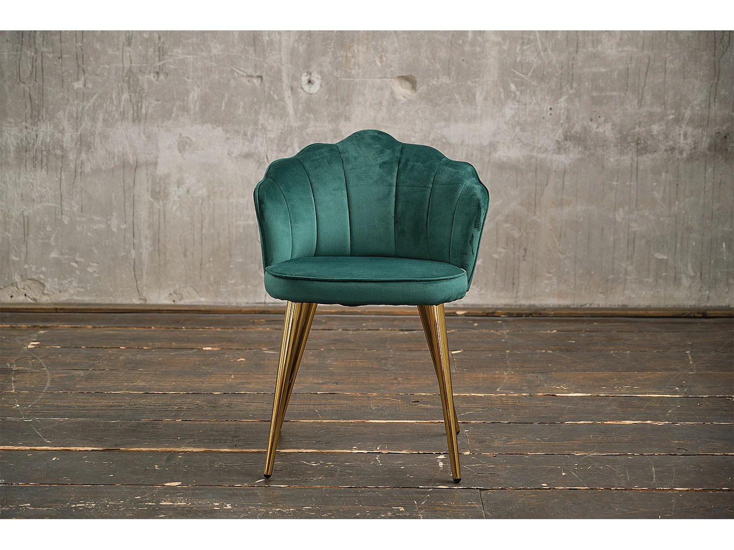 Chaise rembourrée - Vert Velours - SALLY