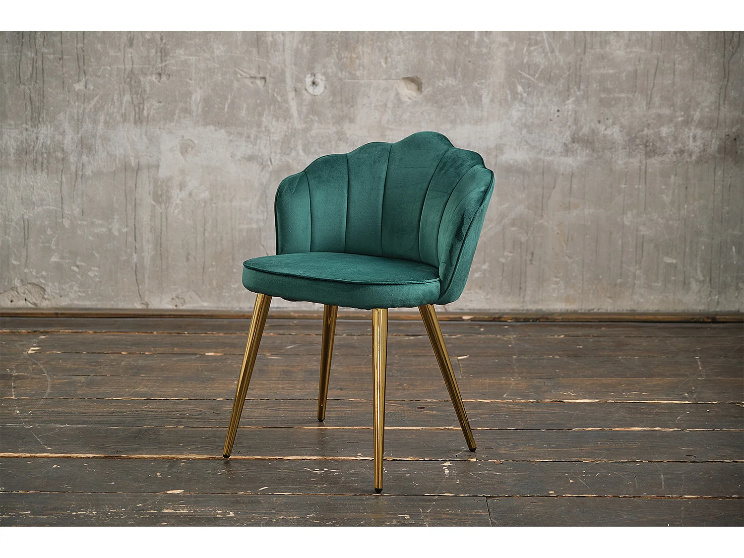 Chaise rembourrée - Vert Velours - SALLY