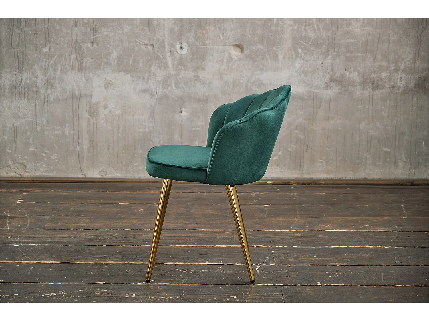 Chaise rembourrée - Vert Velours - SALLY