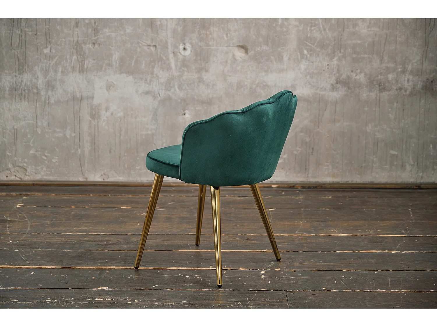 Chaise rembourrée - Vert Velours - SALLY