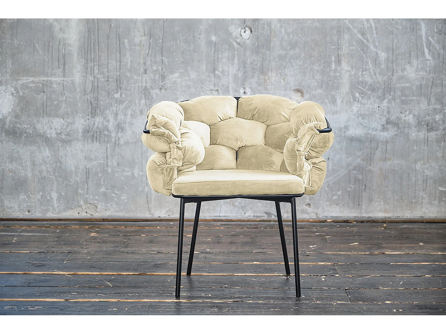 Stuhl - Cremeweiß Velvet - MONTY