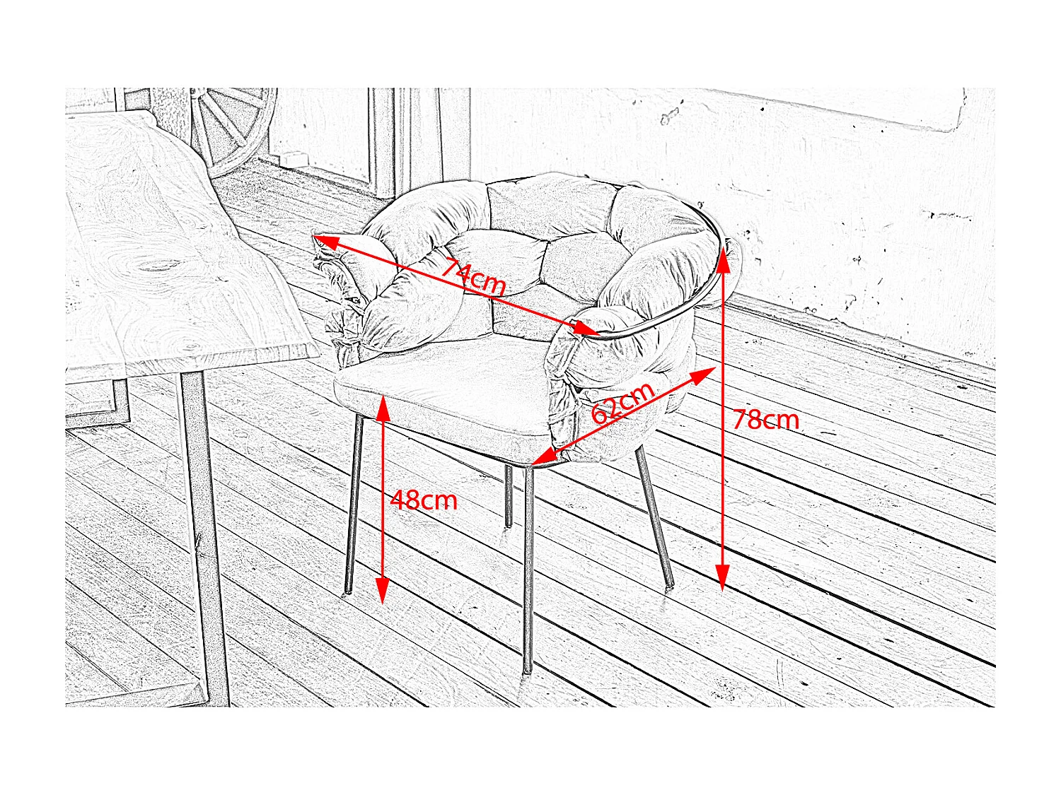 Stuhl - Cremeweiß Velvet - MONTY