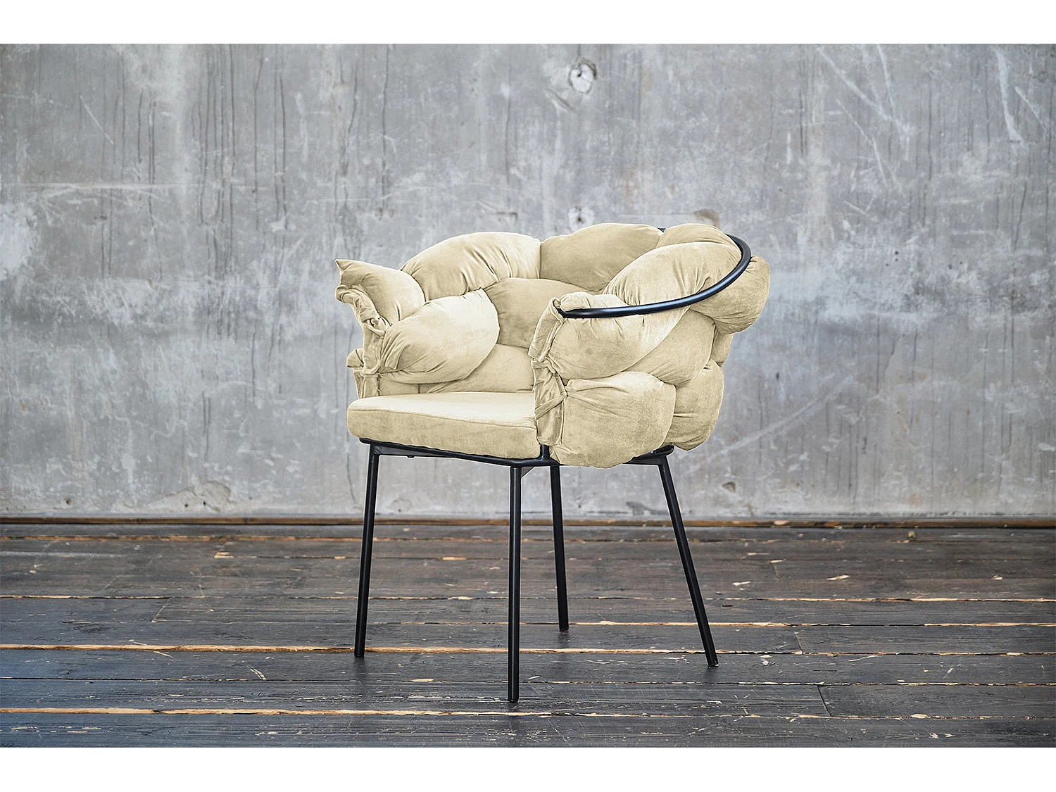 Stuhl - Cremeweiß Velvet - MONTY