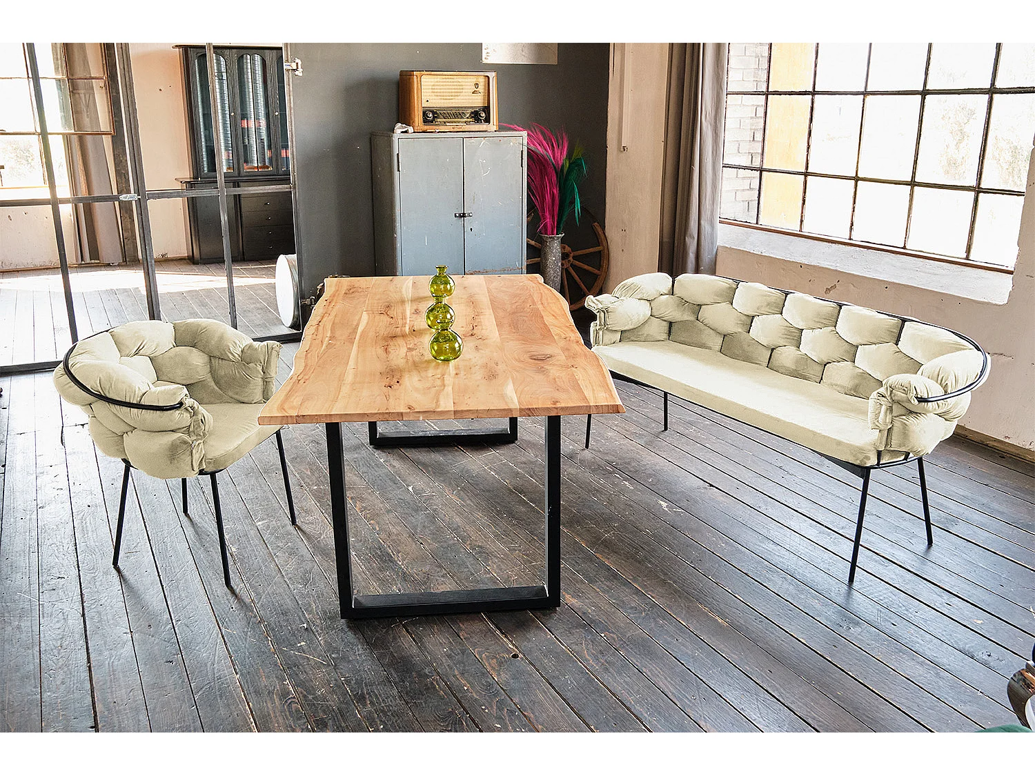 Stuhl - Cremeweiß Velvet - MONTY