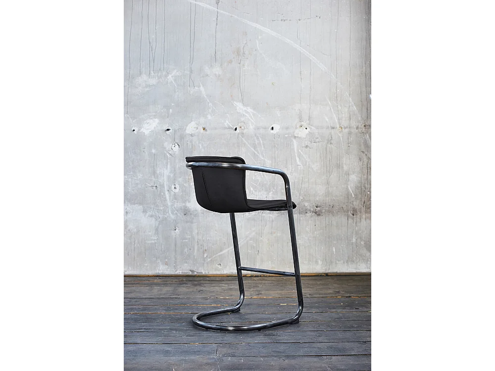 Barhocker - Schwarz Leder - TRIVIA
