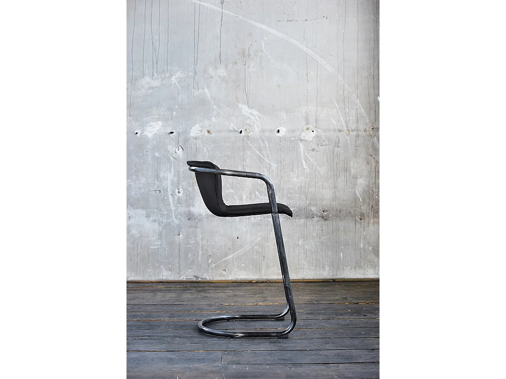 Barhocker - Schwarz Leder - TRIVIA