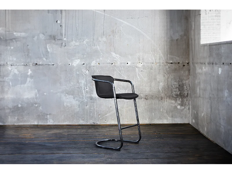 Taburete - Negro piel - TRIVIA