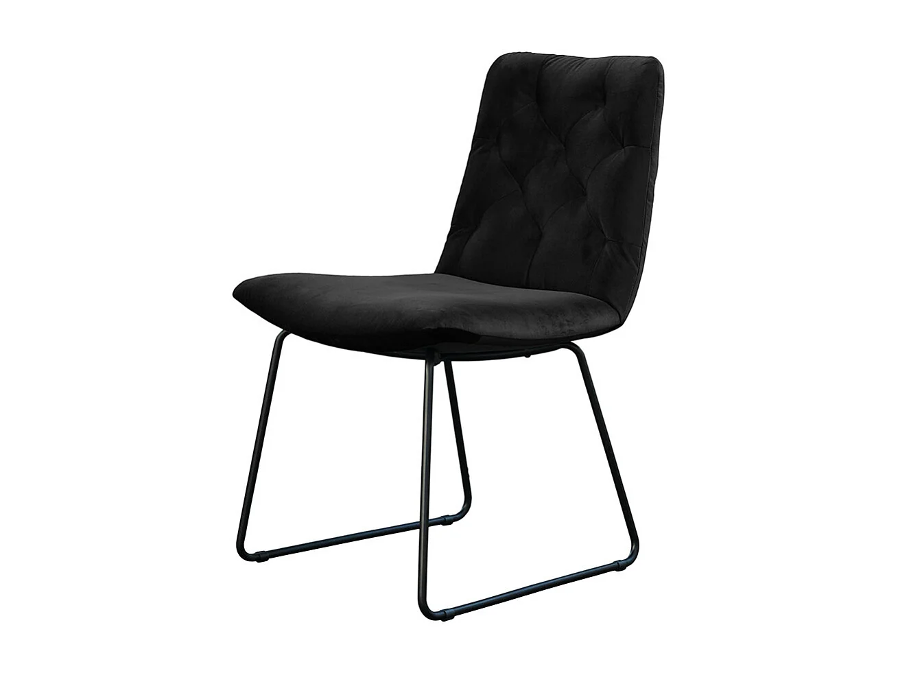Sedia imbottita - Nero velluto - CHARME