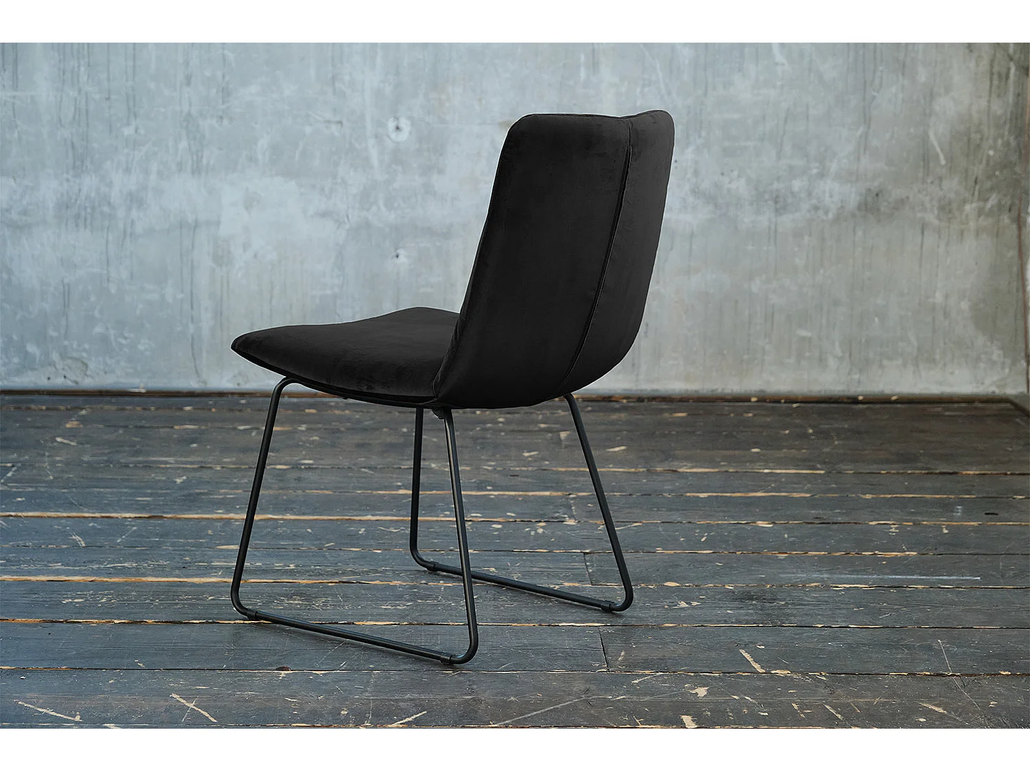 Sedia imbottita - Nero velluto - CHARME