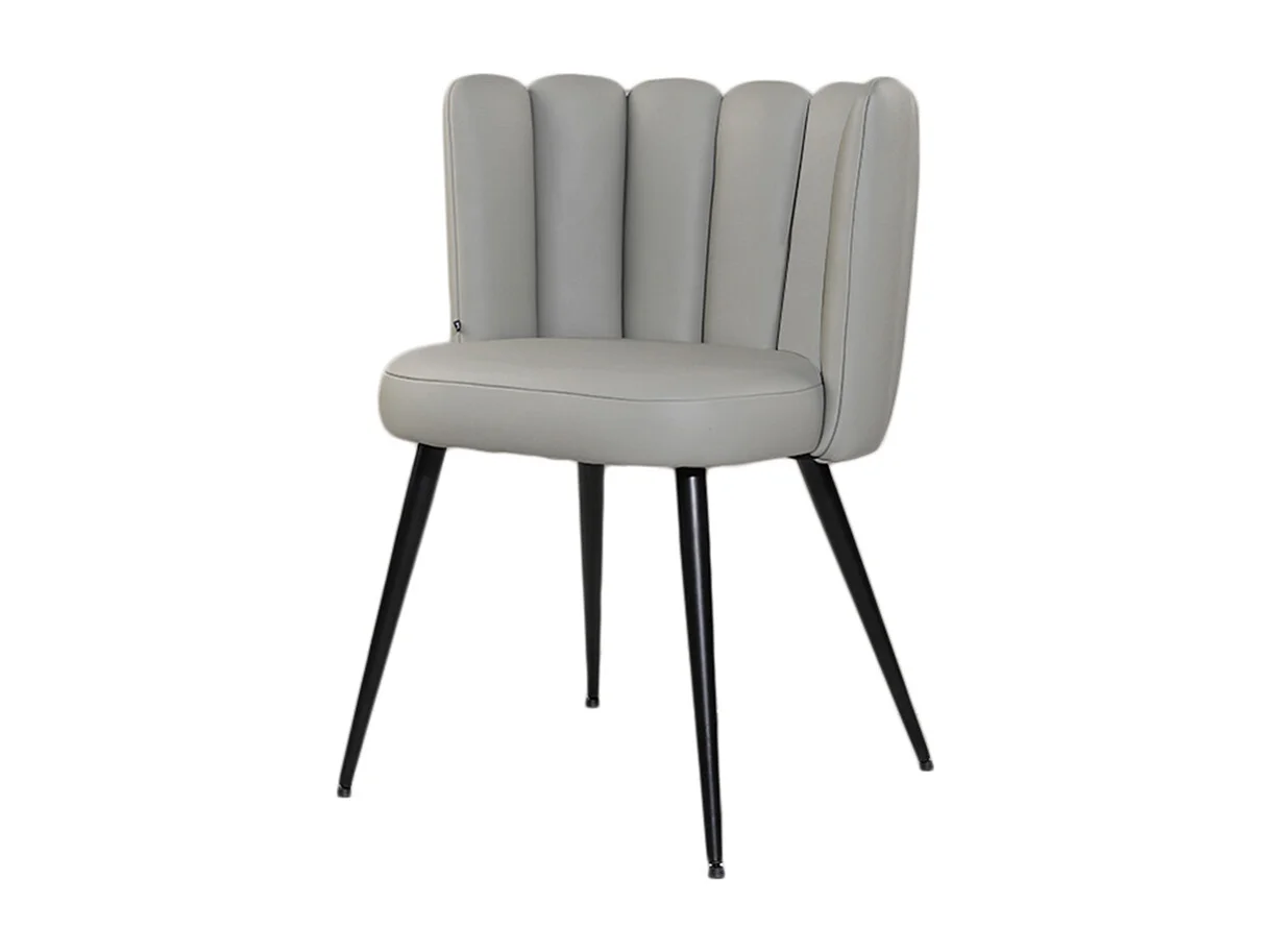Chaise rembourrée - Gris cuir - JADA