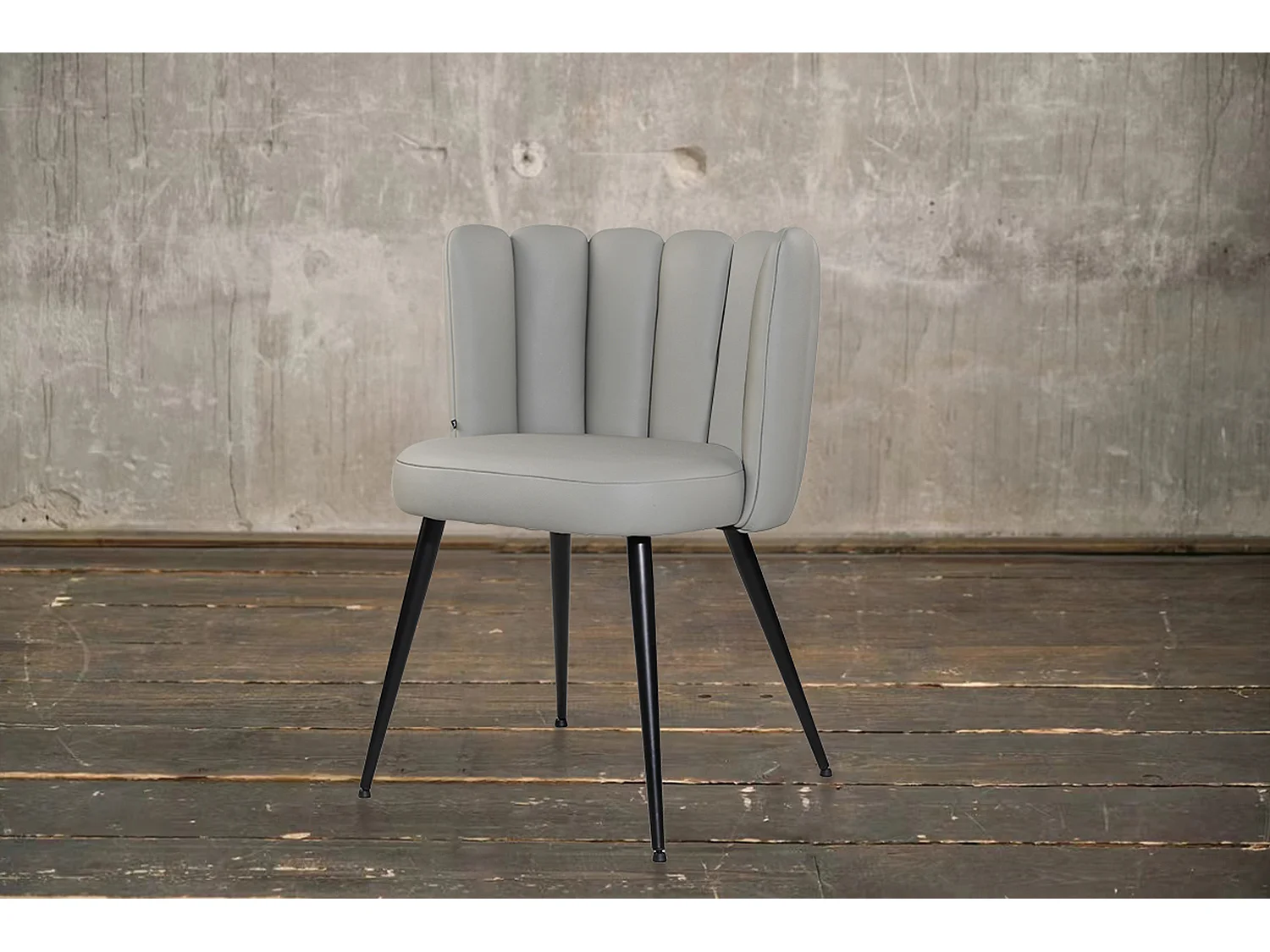 Chaise rembourrée - Gris cuir - JADA