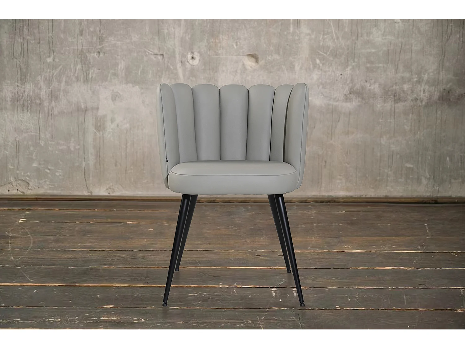 Chaise rembourrée - Gris cuir - JADA