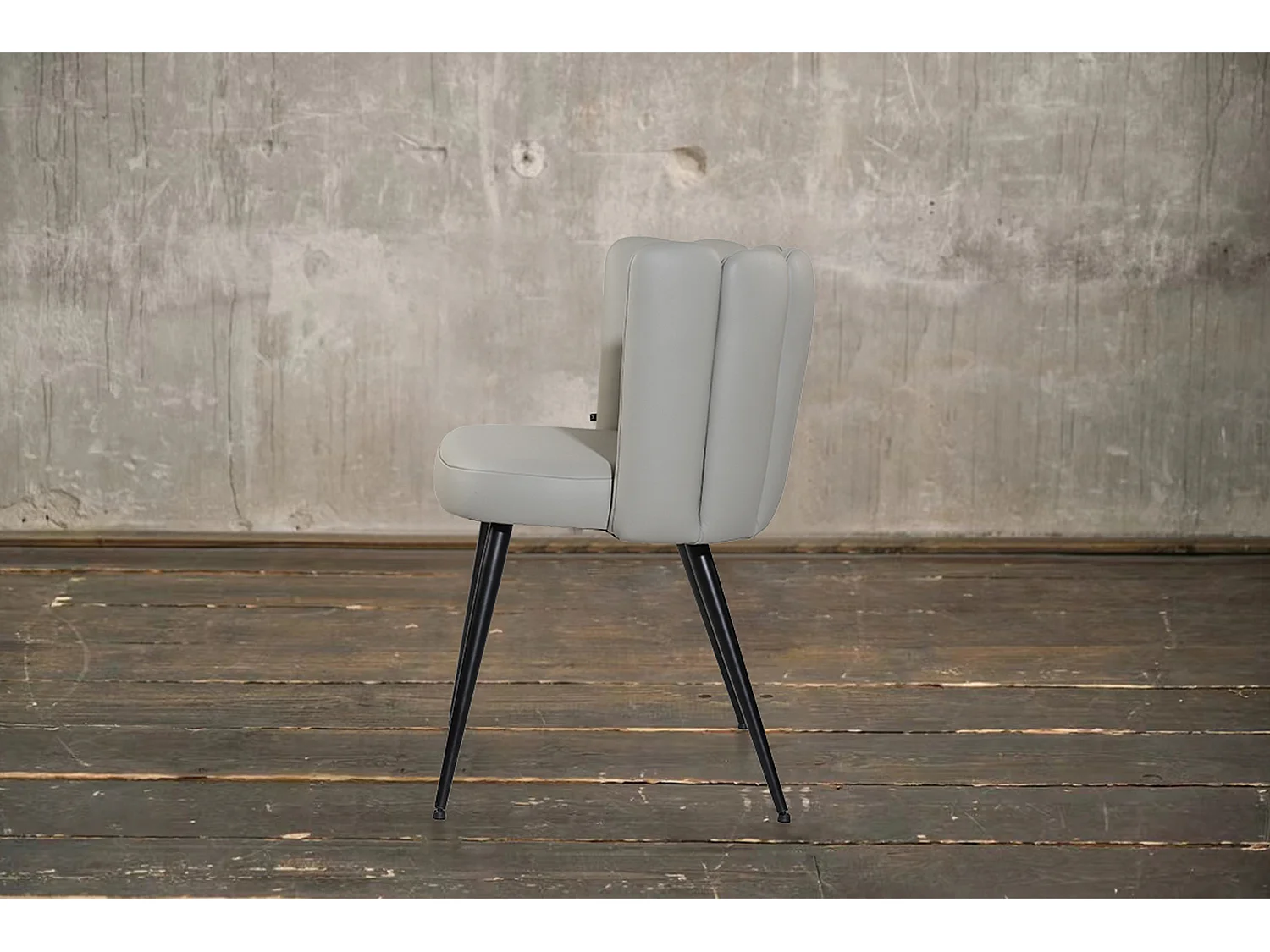 Chaise rembourrée - Gris cuir - JADA