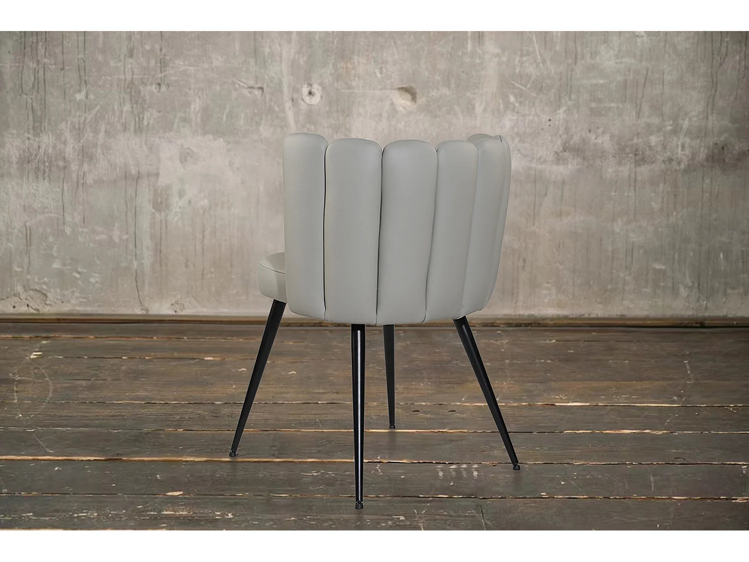 Chaise rembourrée - Gris cuir - JADA