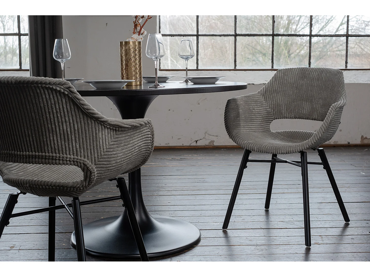 Eetkamerstoel - Grijs Koord - ZAJA