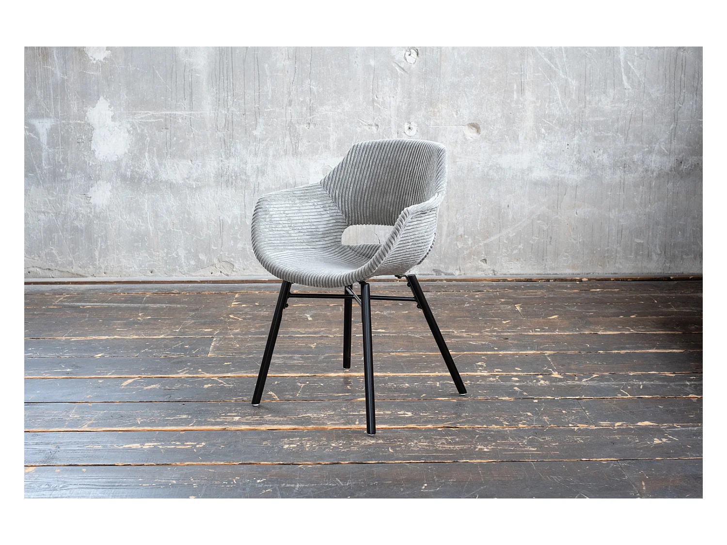 Chaise - Gris Velours côtelé - ZAJA