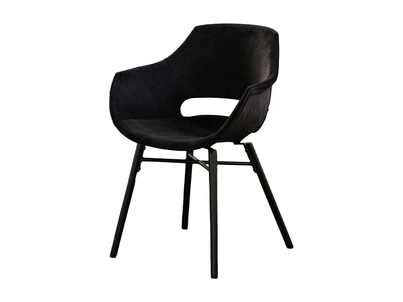 Chaise rembourrée - Noir Velours - ZAJA