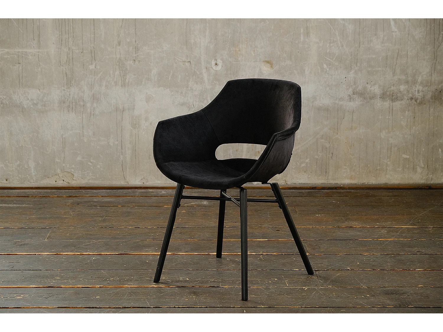 Chaise rembourrée - Noir Velours - ZAJA