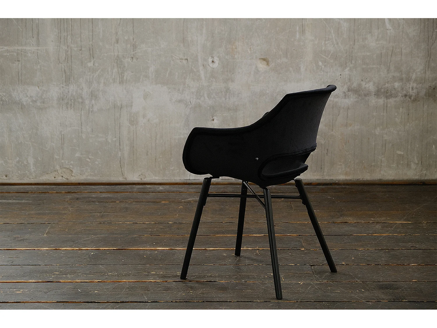 Chaise rembourrée - Noir Velours - ZAJA