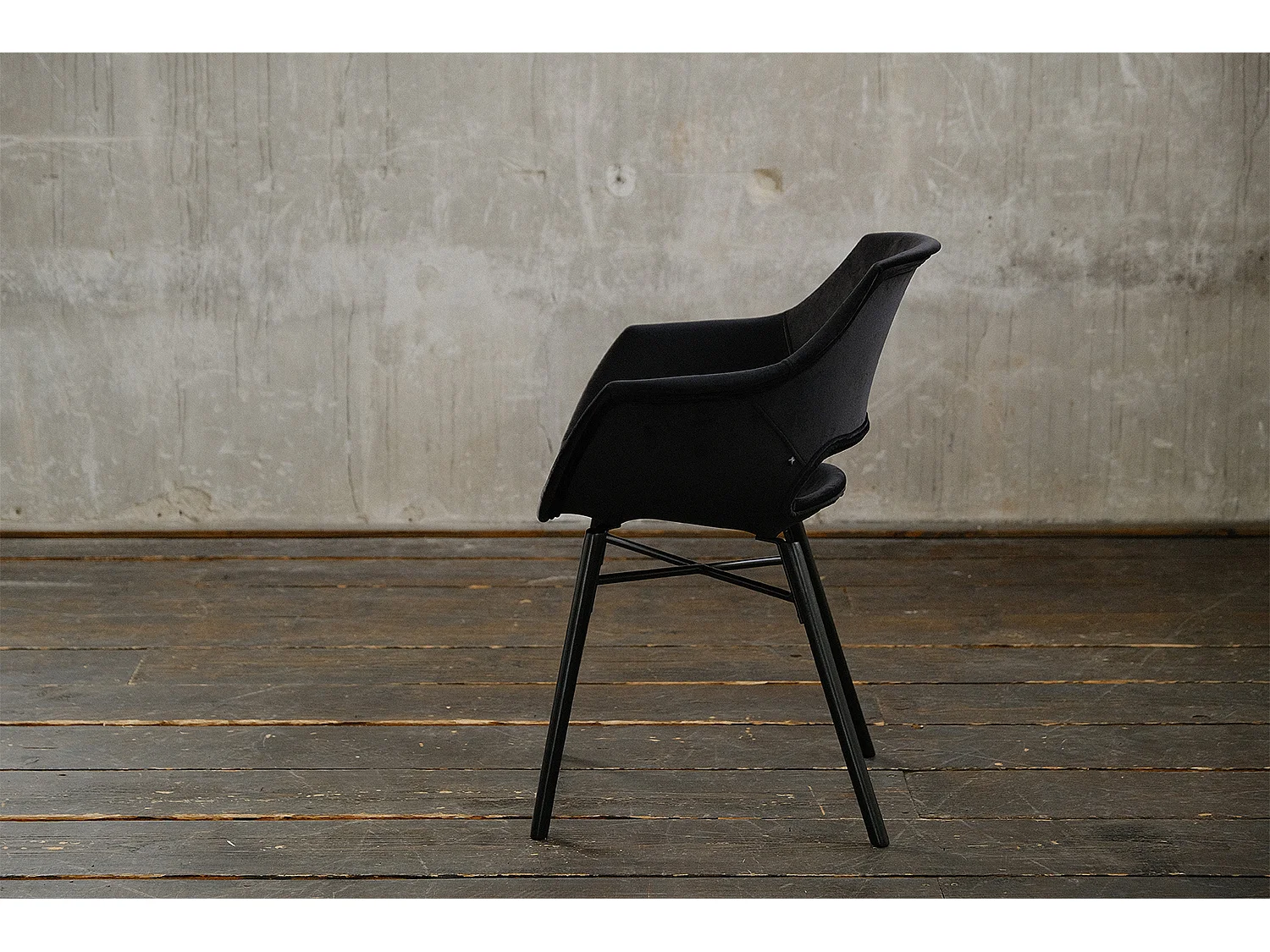 Chaise rembourrée - Noir Velours - ZAJA
