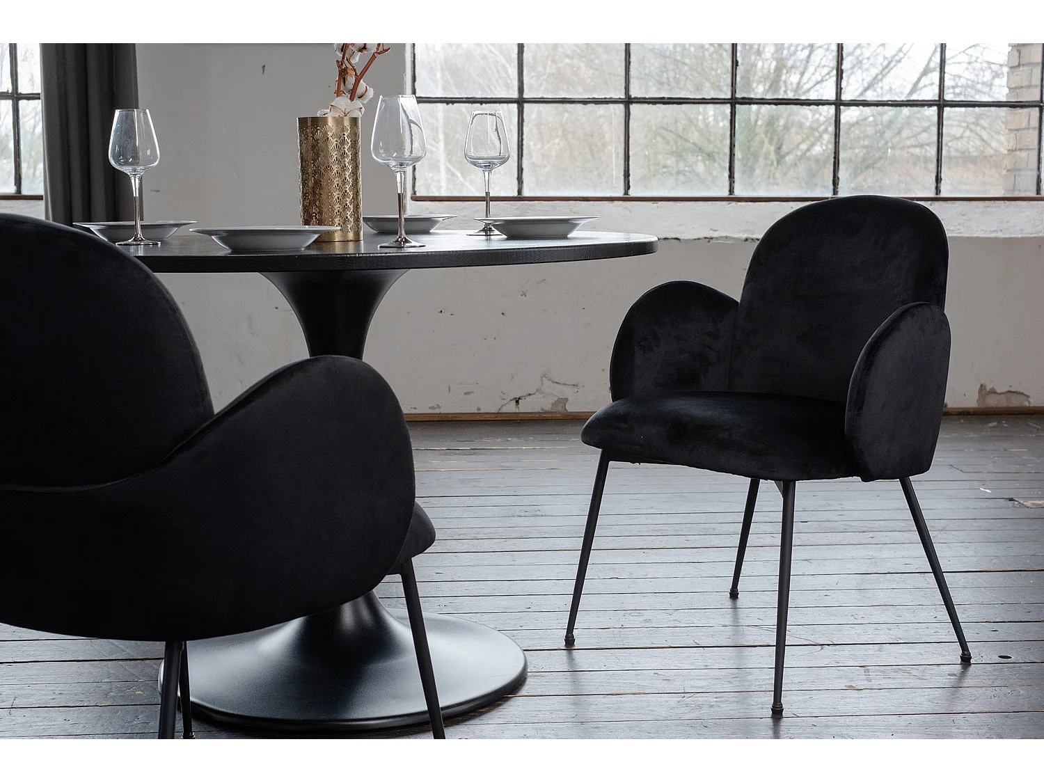 Chaise - Noir Velours - DEON