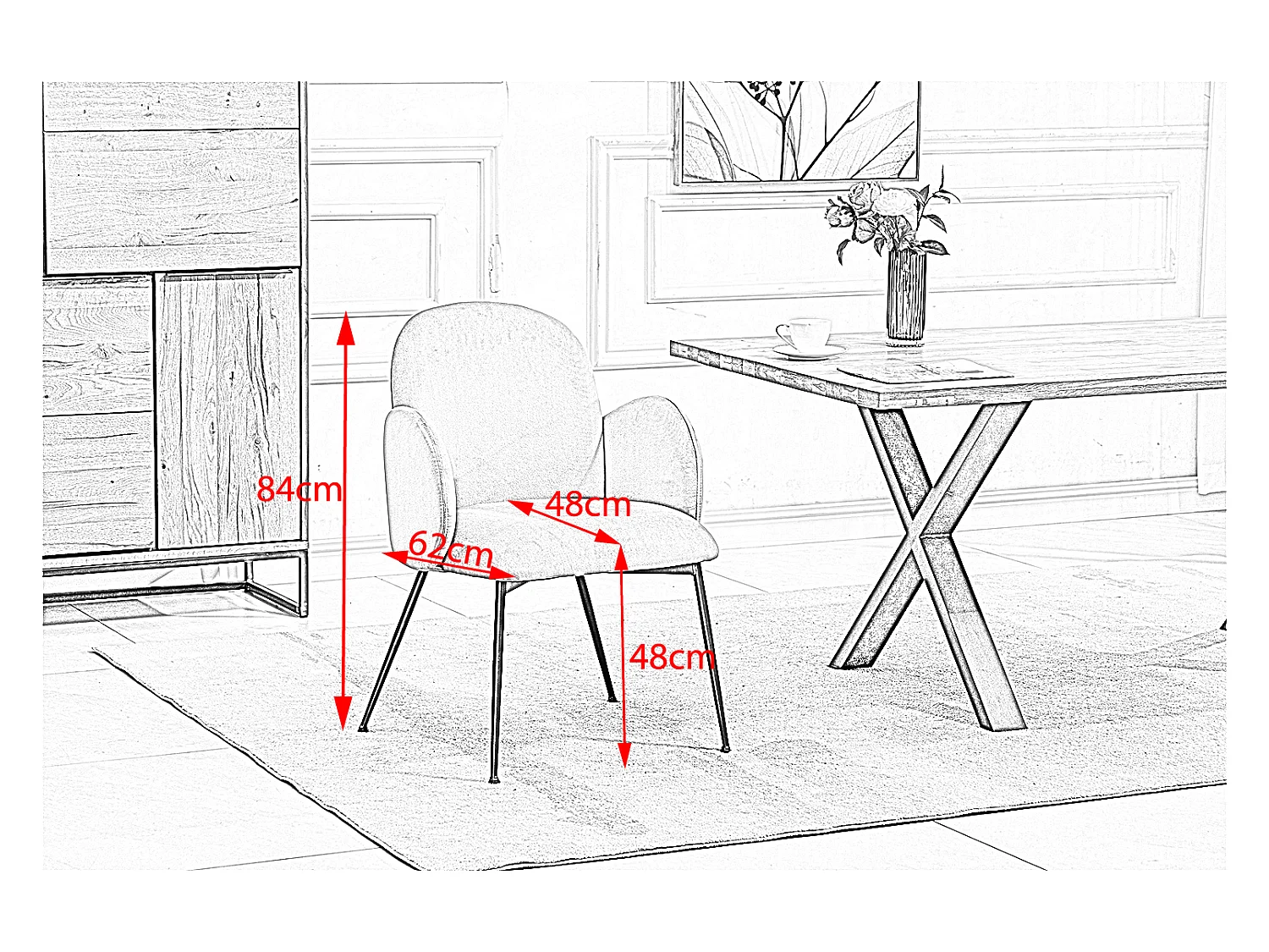 Esszimmerstuhl - Schwarz Velvet - DEON