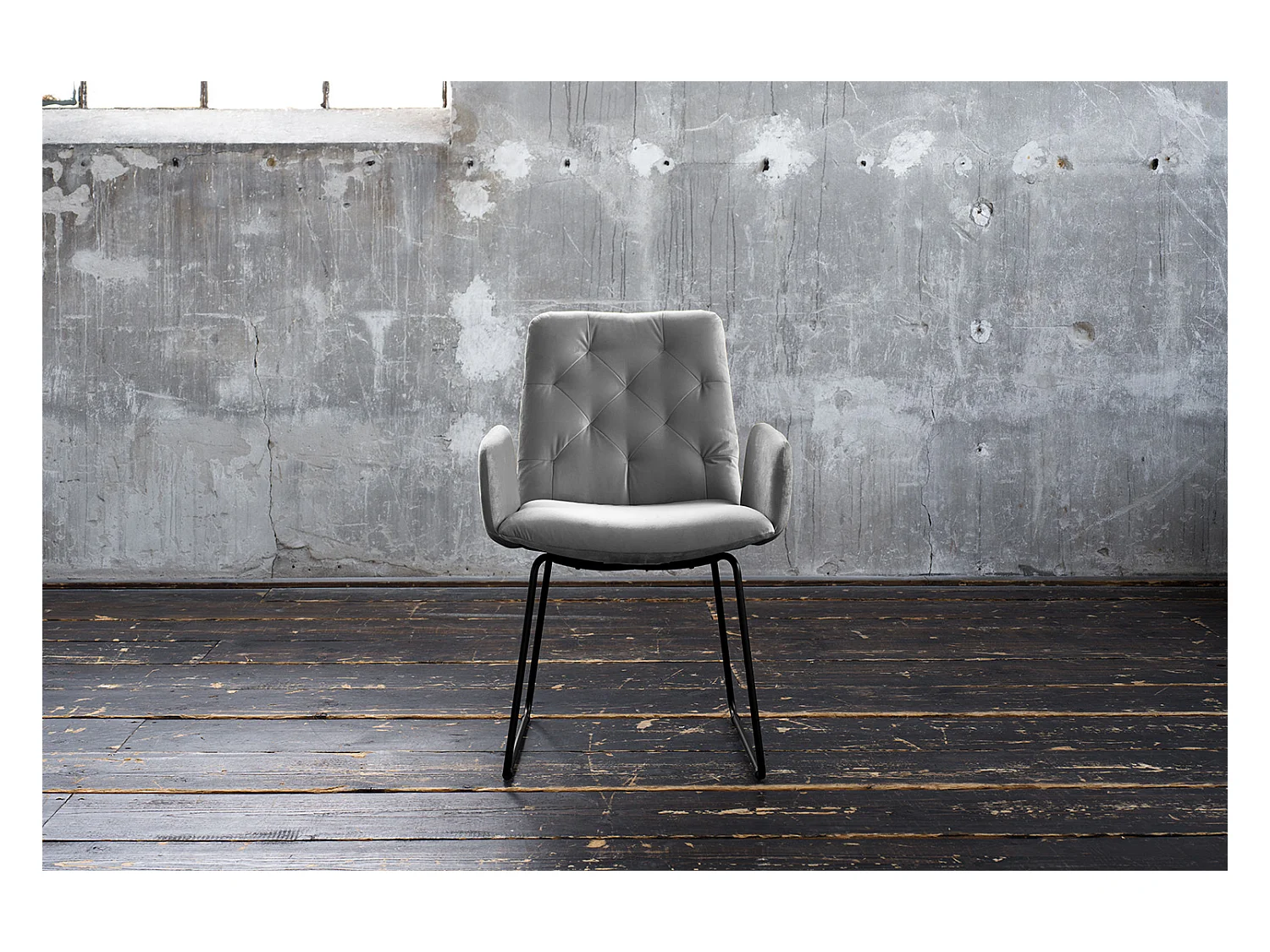 Chaise - argent Velours - NEW CHARME