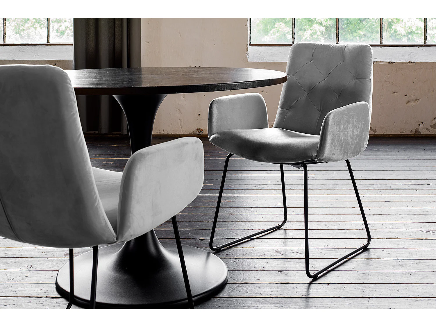 Sedia - argento velluto - NEW CHARME