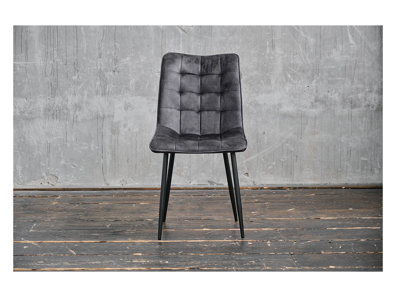 Chaise - anthracite Velours - CLARA