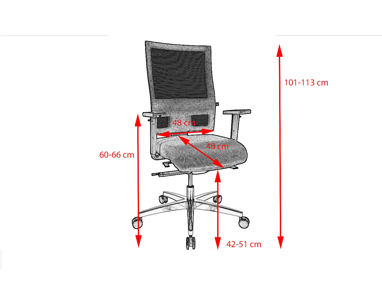 silla - Negro plástico - 70 x 70 cm - TOBI