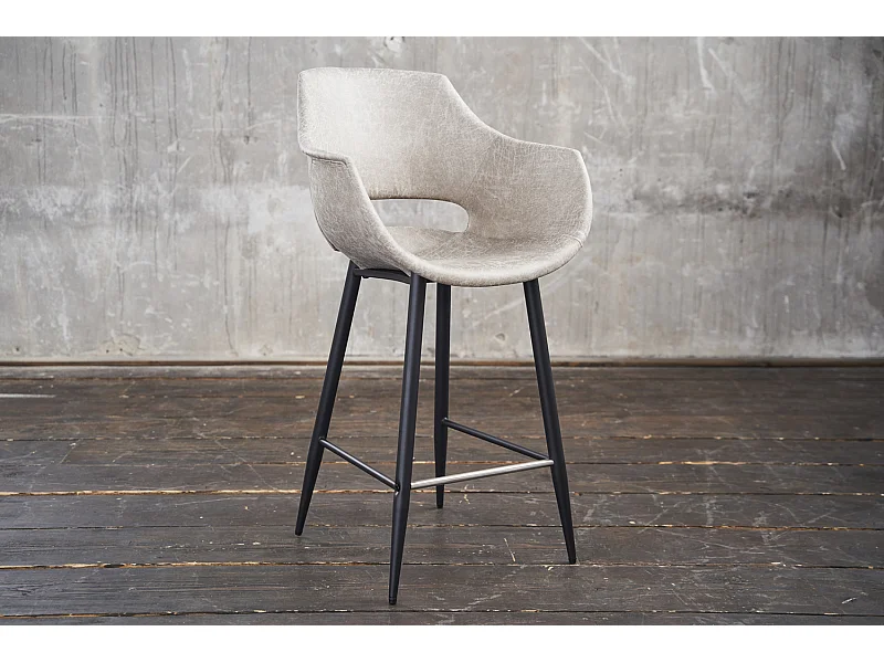 Taburete - blanco microfibra - ZAJA