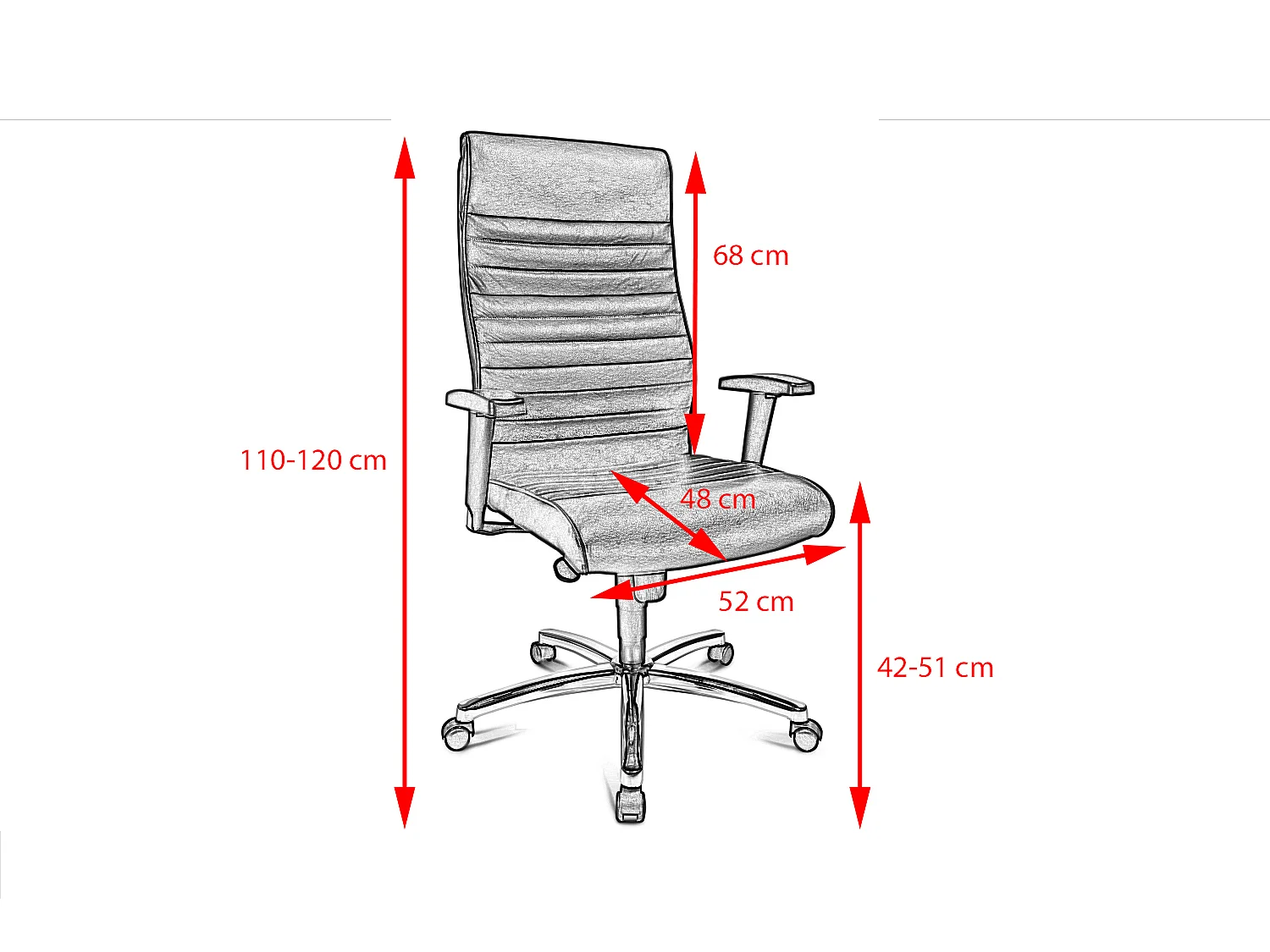 silla - Negro piel - 72 x 72 cm - ALEXIS