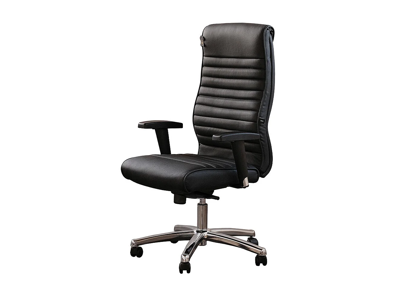 Bureaustoel - Zwart Leer - 72 x 72 cm - ALEXIS