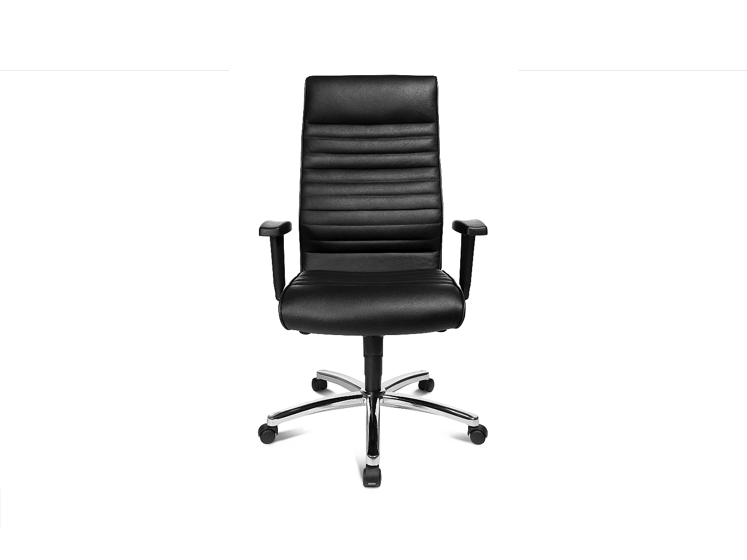 Bureaustoel - Zwart Leer - 72 x 72 cm - ALEXIS