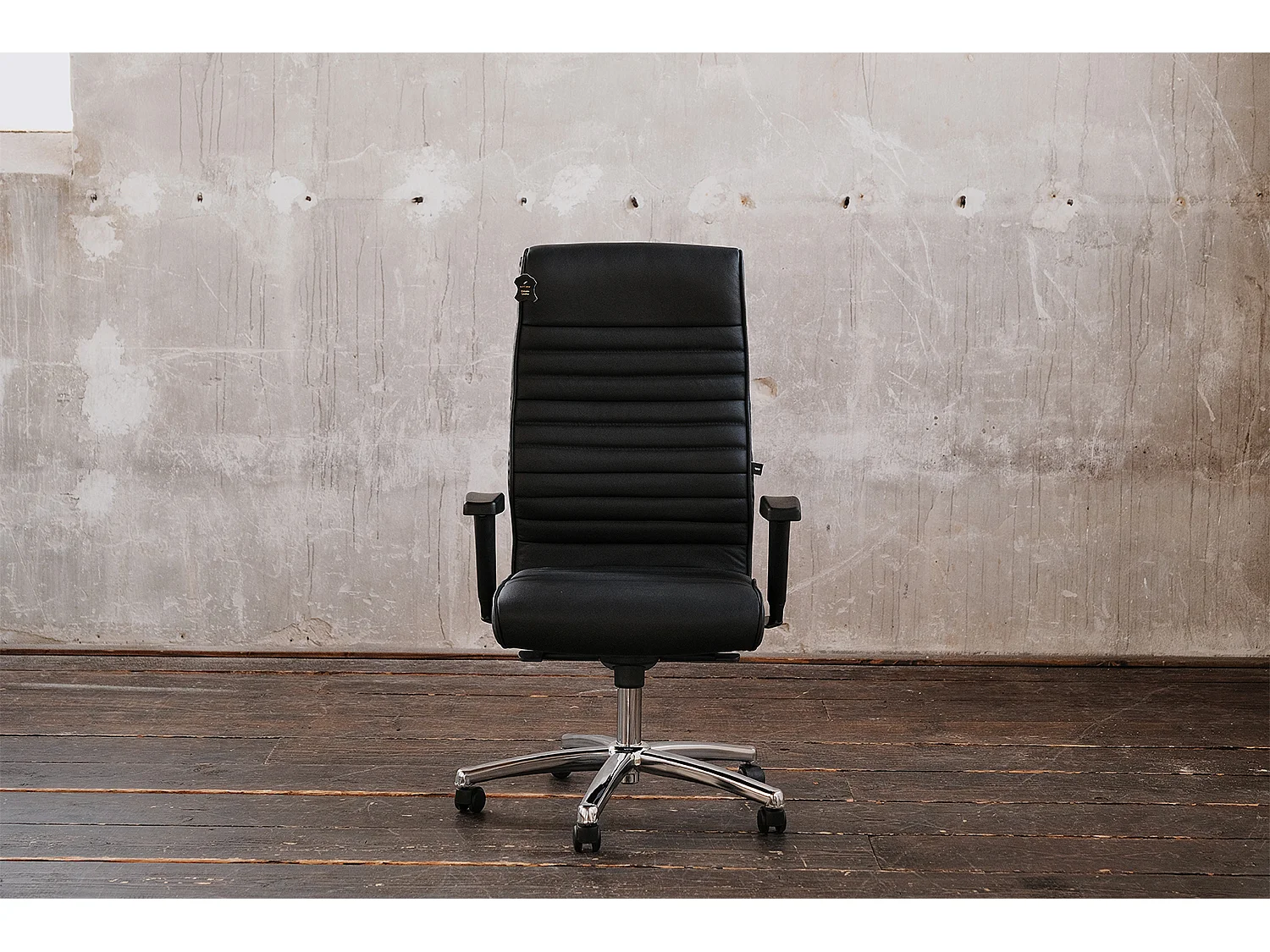 Bureaustoel - Zwart Leer - 72 x 72 cm - ALEXIS