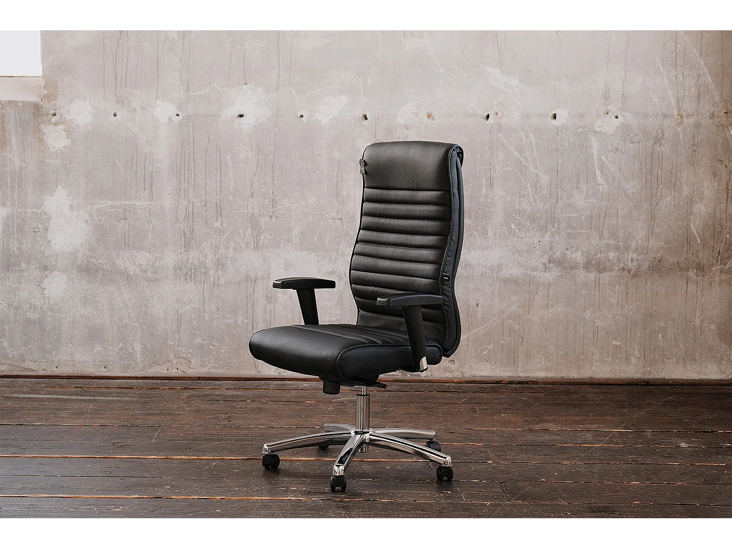 Bureaustoel - Zwart Leer - 72 x 72 cm - ALEXIS