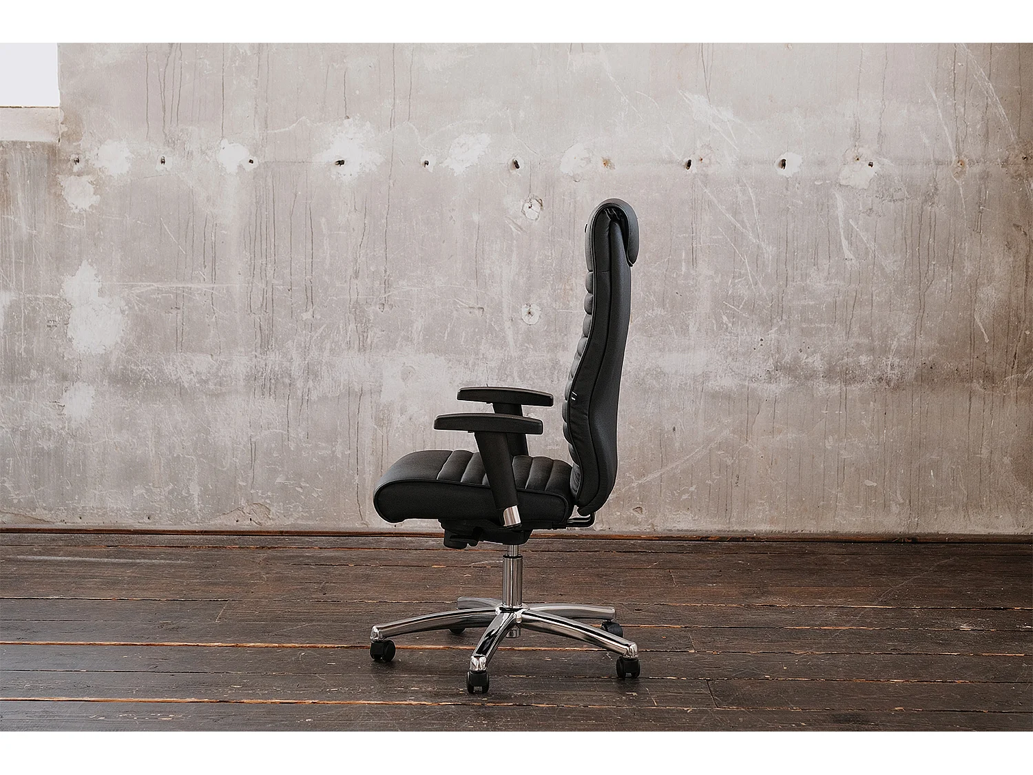 Bureaustoel - Zwart Leer - 72 x 72 cm - ALEXIS