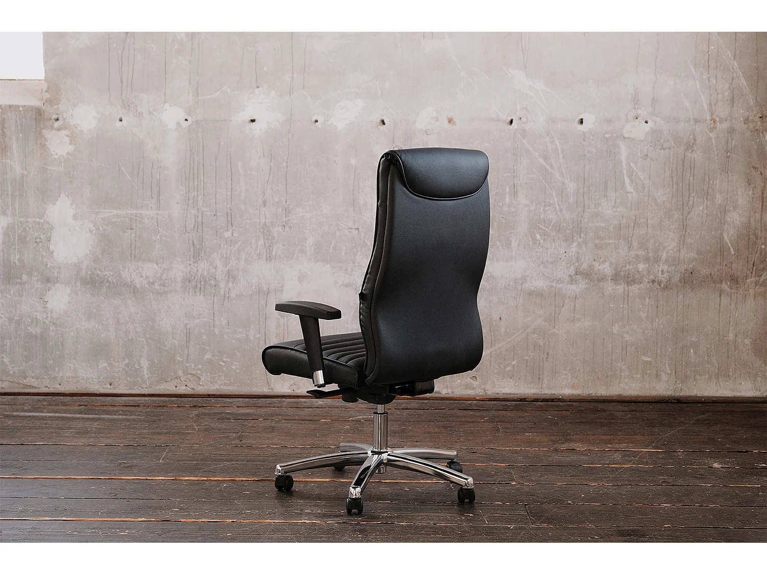 Bureaustoel - Zwart Leer - 72 x 72 cm - ALEXIS