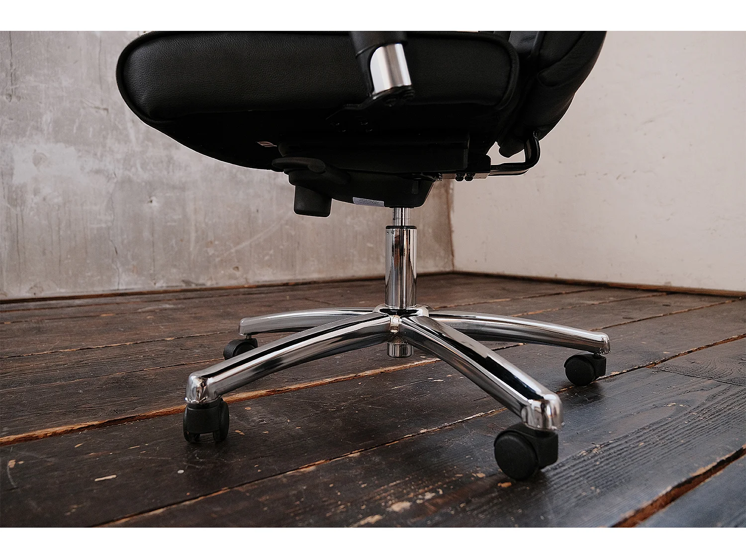 Bureaustoel - Zwart Leer - 72 x 72 cm - ALEXIS