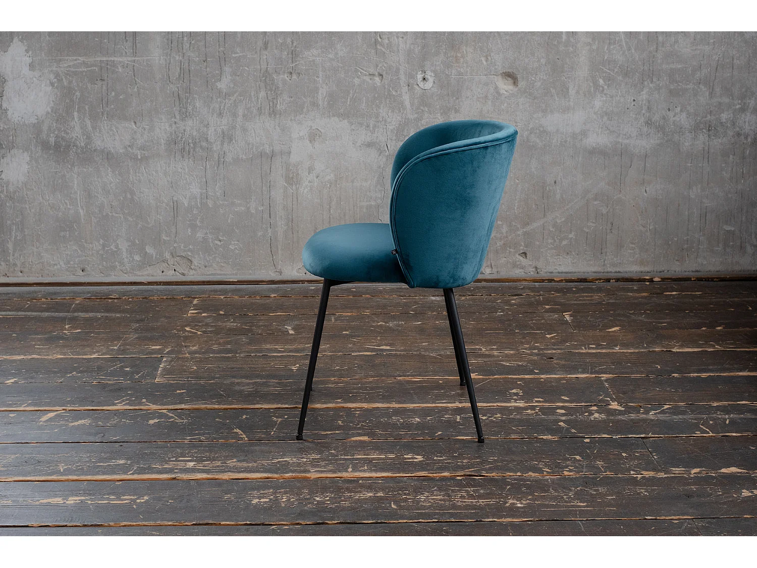 Chaise - Pétrole Velours - LENA