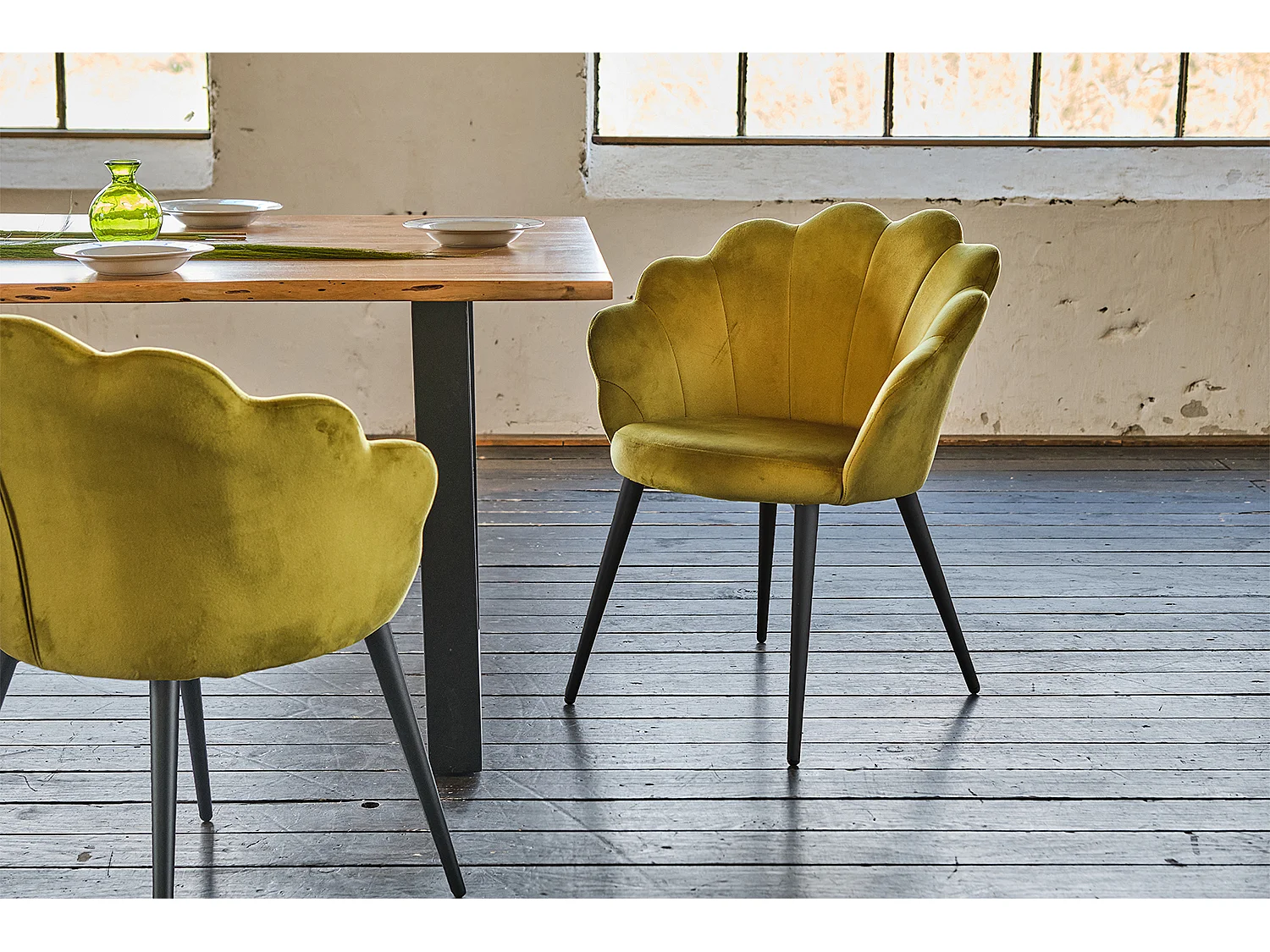 Esszimmerstuhl - Grün Velvet - CARLA