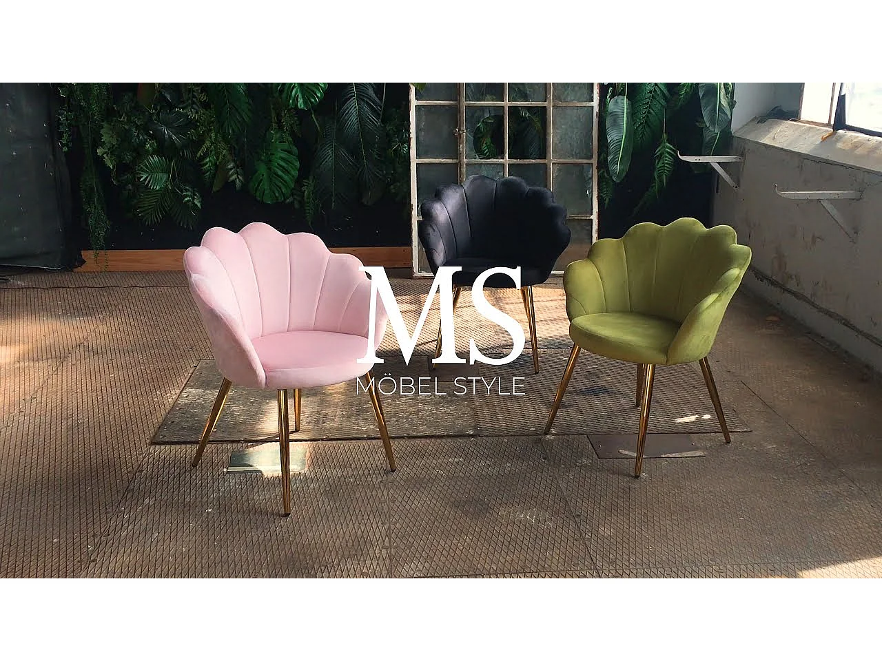 Chaise - Vert Velours - CARLA