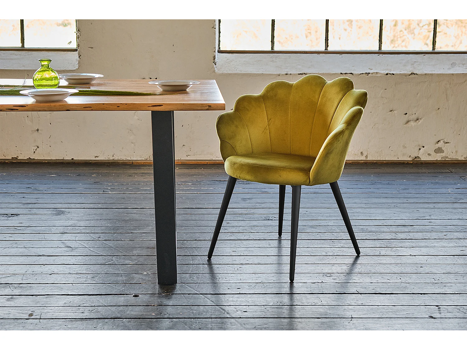 Esszimmerstuhl - Grün Velvet - CARLA