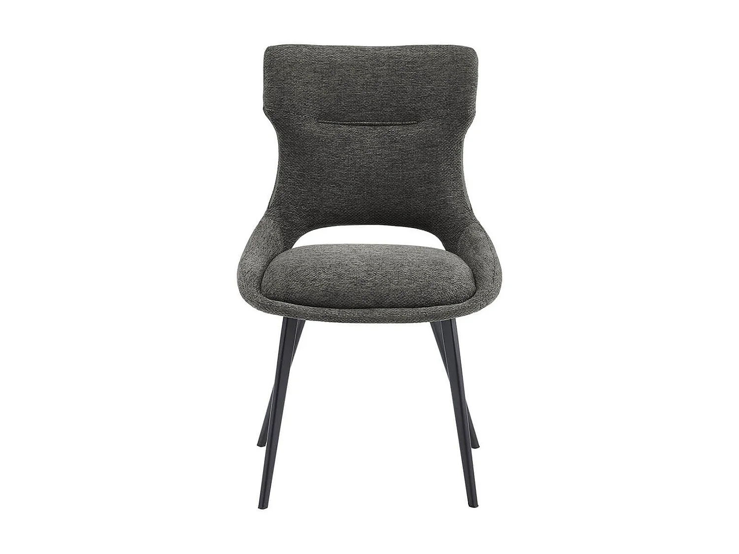 AMANDA - Lot de 2 Chaises Tissu Coloris Gris Anthracite