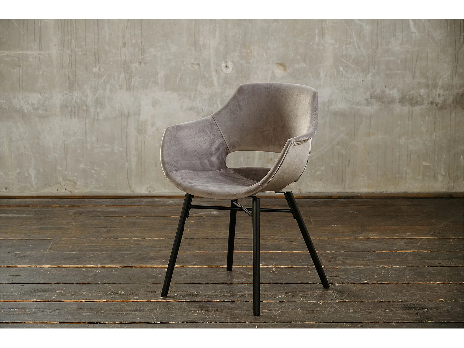 Chaise rembourrée - Gris Velours - ZAJA