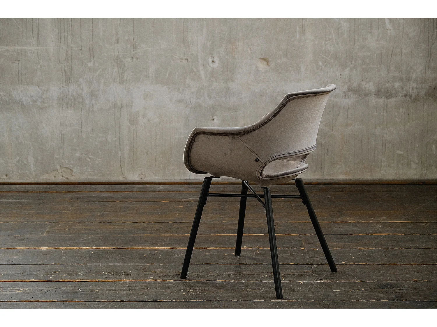 Chaise rembourrée - Gris Velours - ZAJA