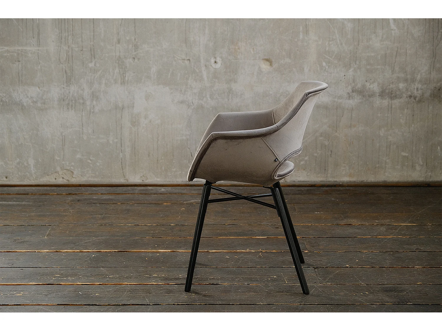 Chaise rembourrée - Gris Velours - ZAJA