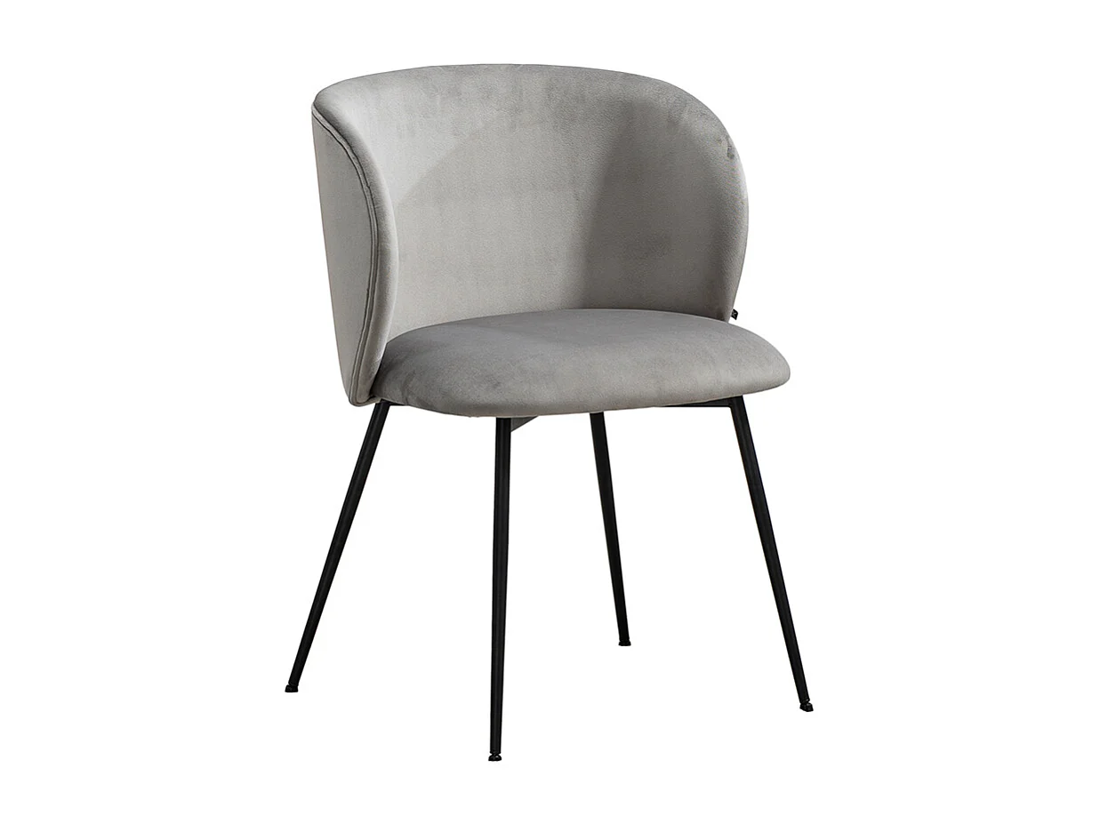 Sedia imbottita - Grigio velluto - LENA