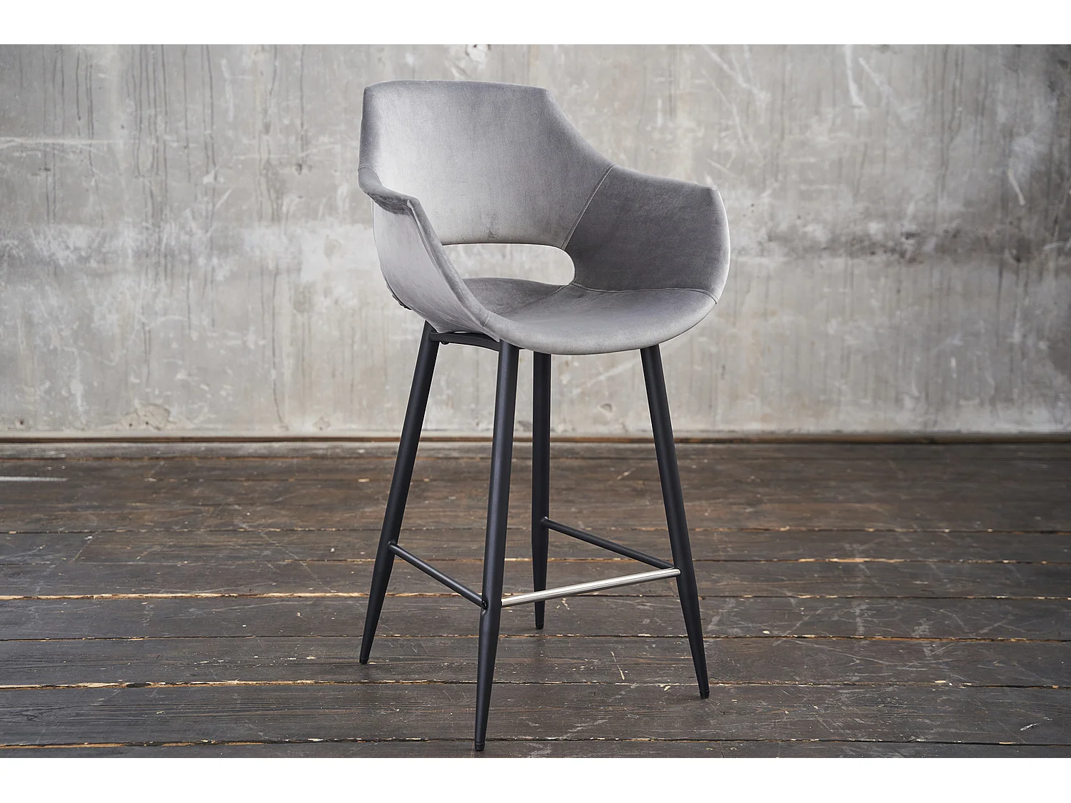 Thekenhocker - Grau Velvet - ZAJA