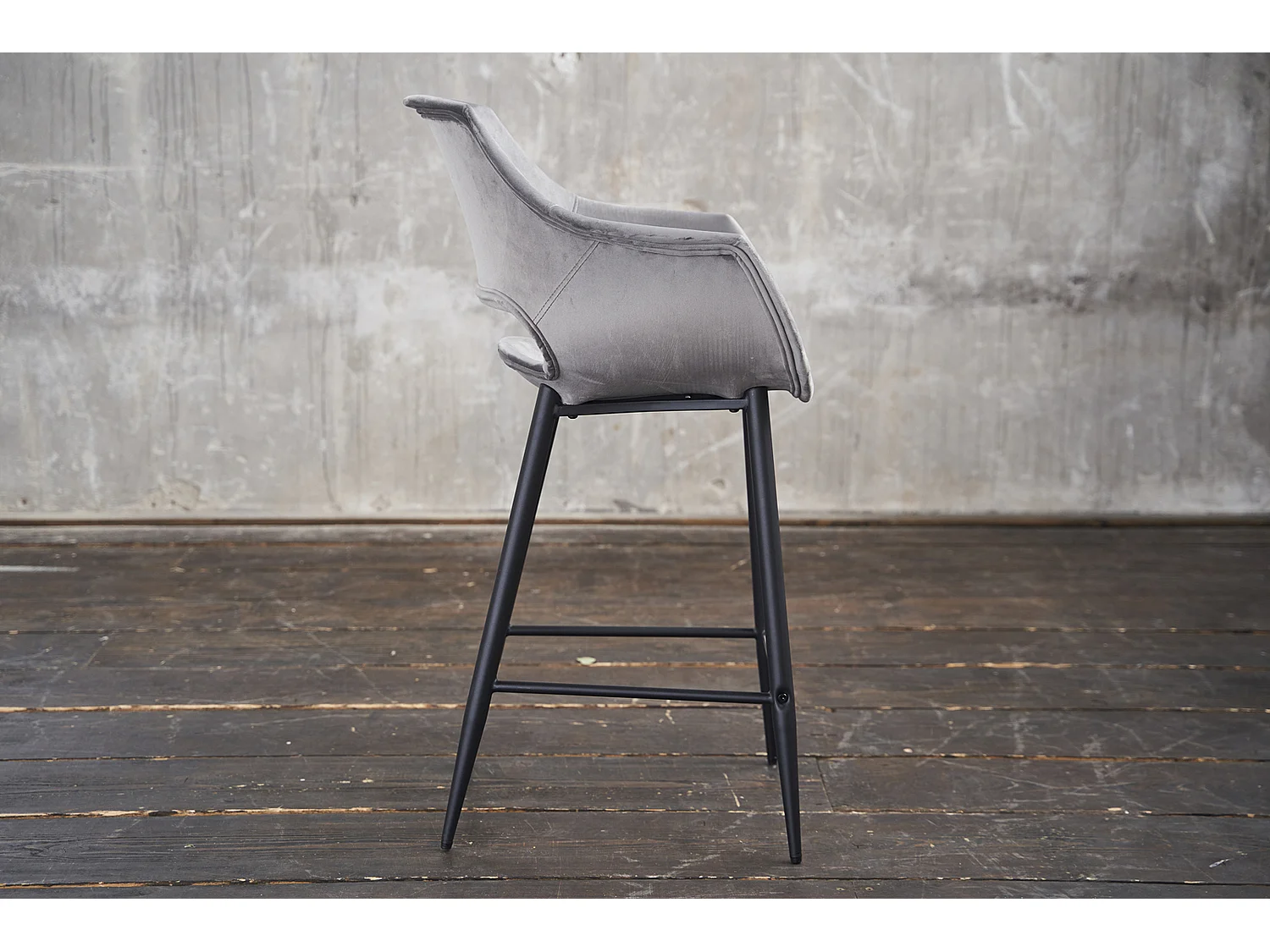 Thekenhocker - Grau Velvet - ZAJA